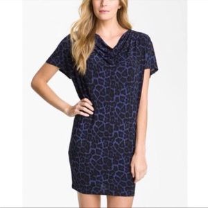 Michael Kors Blue & Black Leopard Print Dress x small